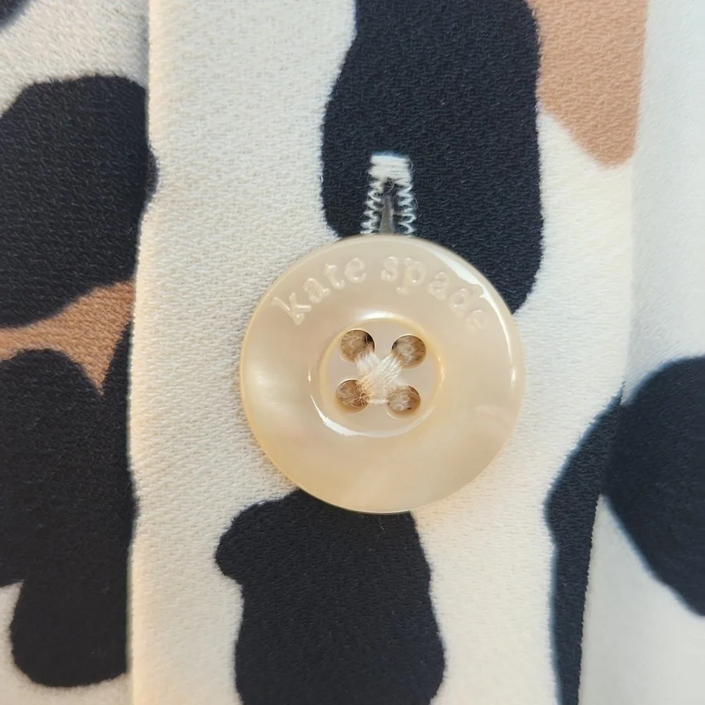 NWT Kate Spade New York Leopard Animal Print Midi Shirt Dress Belted 6